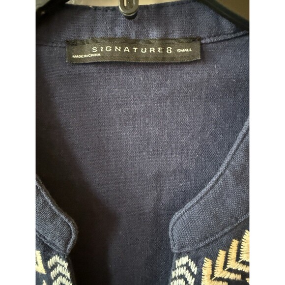 Signature8 Women’s Blue Embroidered Mini Dress Size Small - Picture 2 of 5